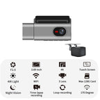 3 Channels 4K/2K Touch Screen Dashcam DVR Recorder for Universal Vehicle
