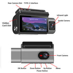 3 Channels 4K/2K Touch Screen Dashcam DVR Recorder for Universal Vehicle