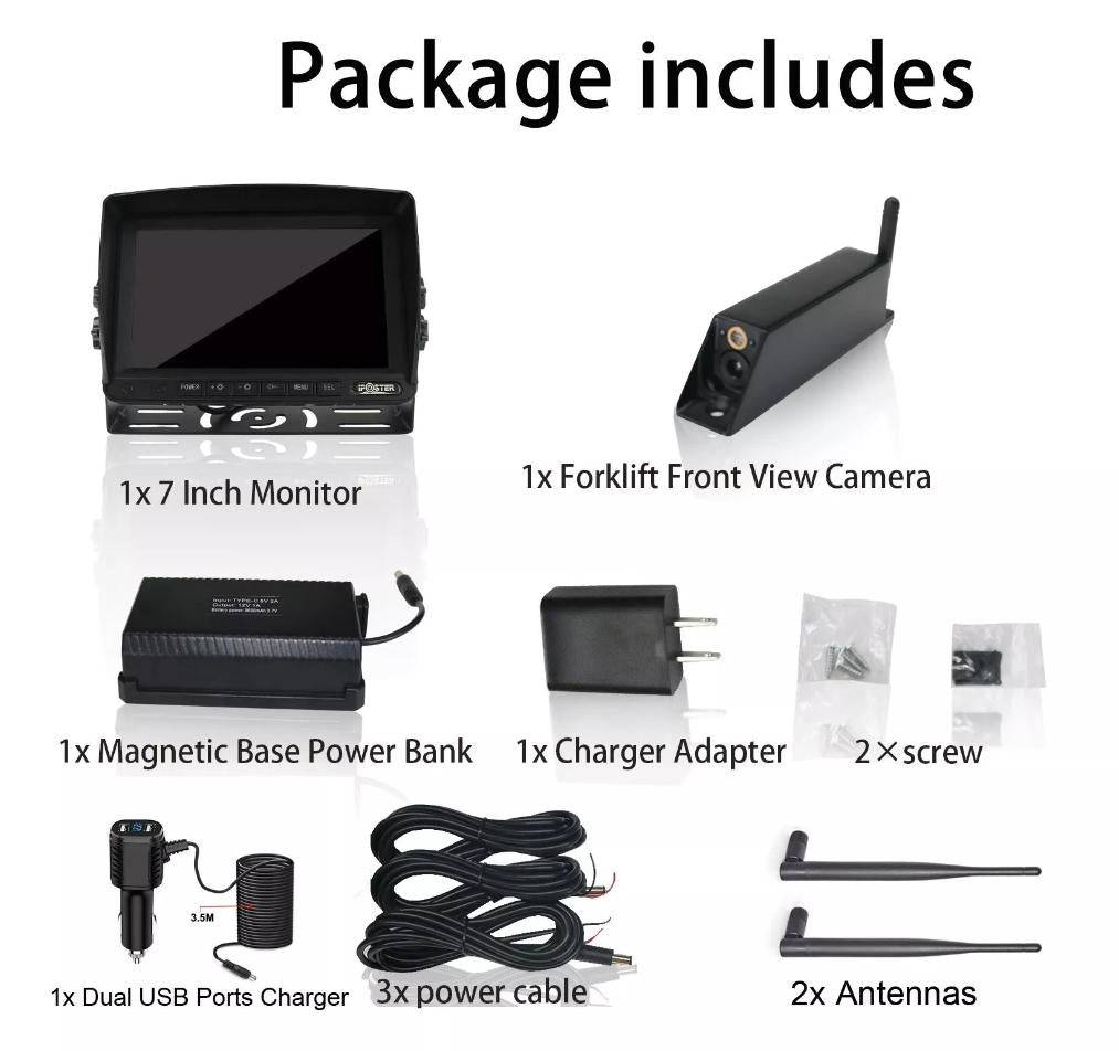 Forklift Wireless Camera System Back Camera Optional with Battery Power Supply