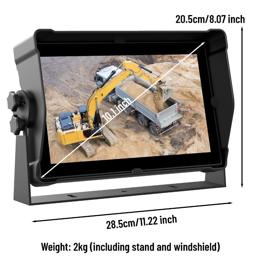 10.1-inch IP68 DVR Monitor with Waterproof Loop Recording, GPS, WiFi, and 4G Functions Support