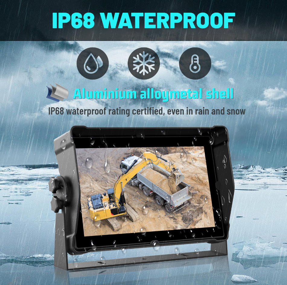 10.1-inch IP68 DVR Monitor with Waterproof Loop Recording, GPS, WiFi, and 4G Functions Support