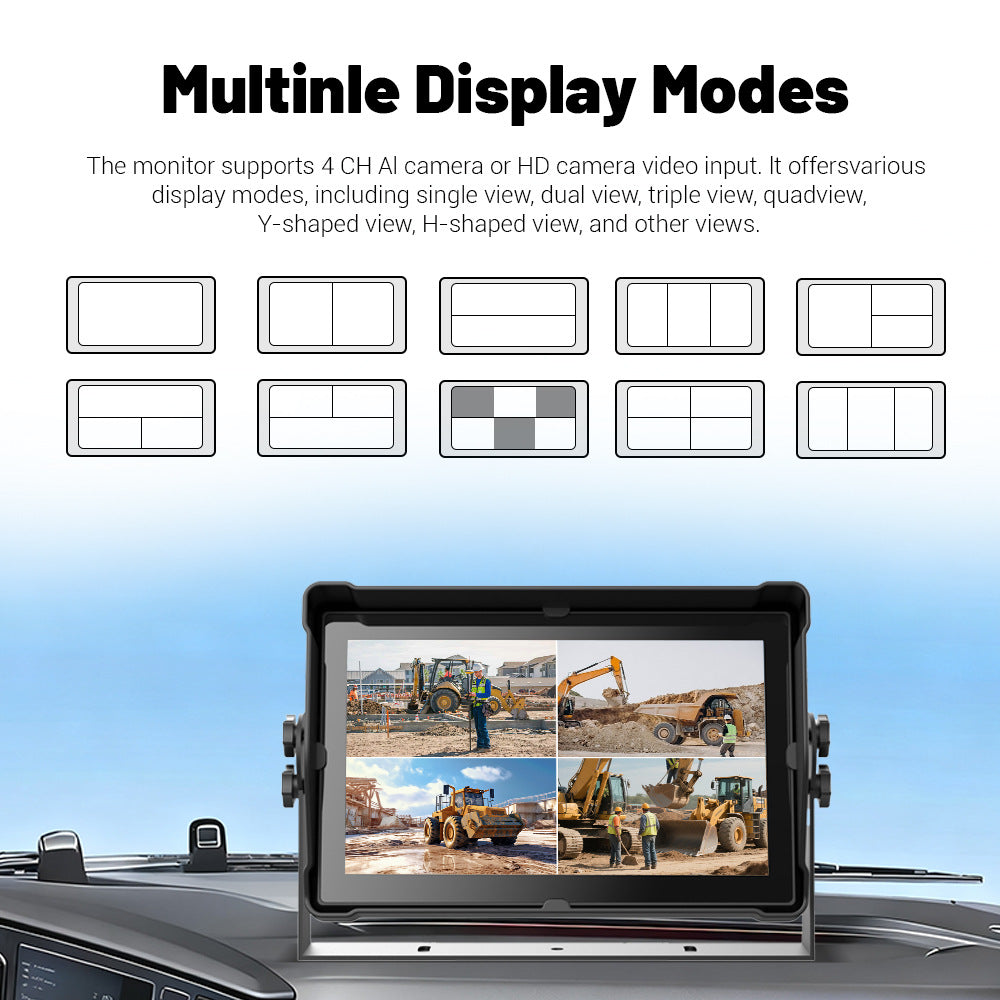 10.1-inch IP68 DVR Monitor with Waterproof Loop Recording, GPS, WiFi, and 4G Functions Support
