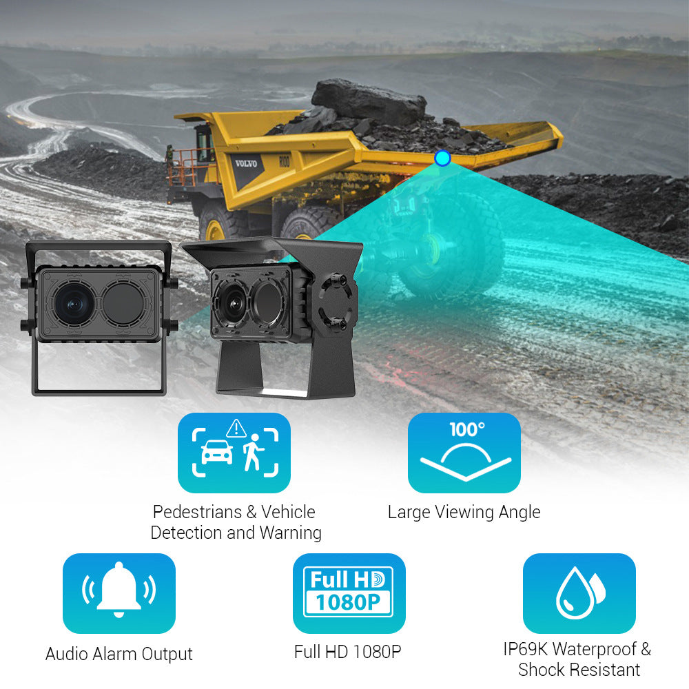 Dual AHD+Thermal Dual Camera with BSD Alarm Detect and Night Vision Design System